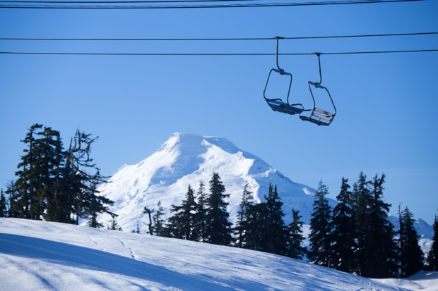 Great blue sky views of Mt. Baker proper!