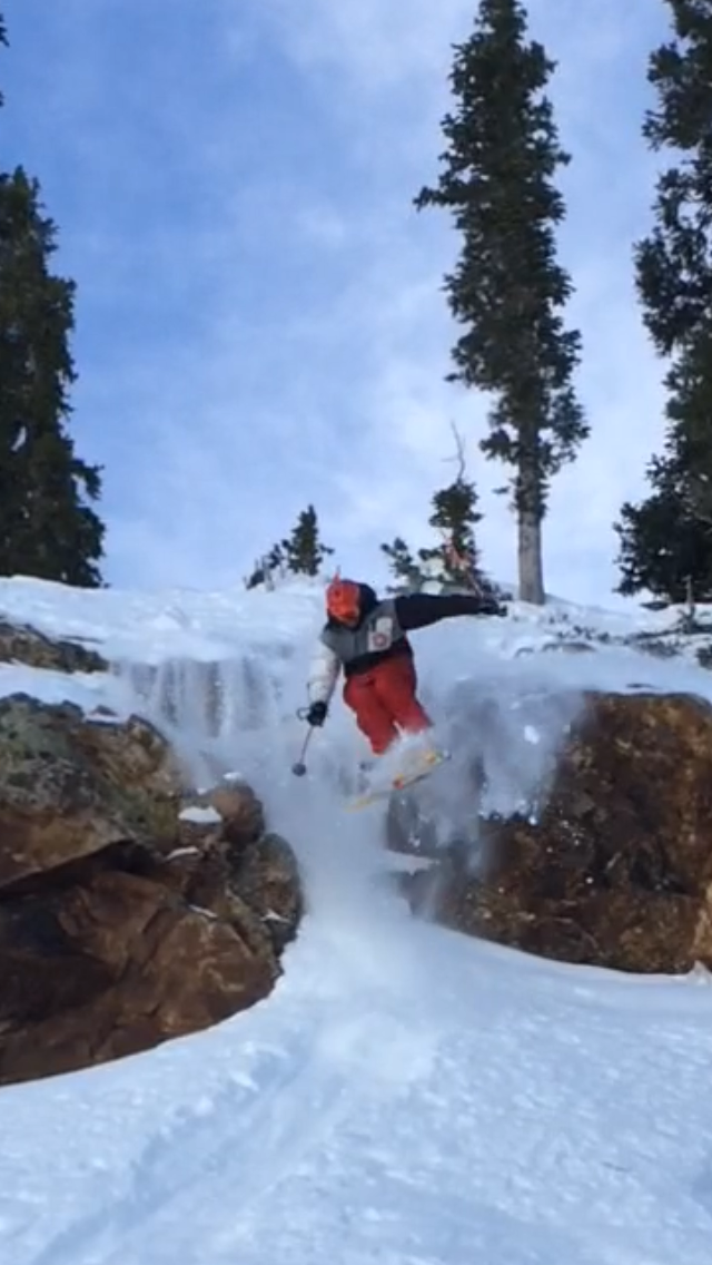 Author finds a deep powder landing after sending a rock 