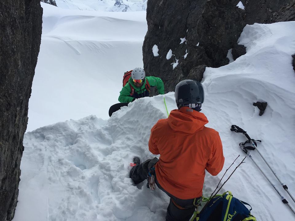 Guide Tino Villanueva ropes Sam Handcock into a line 