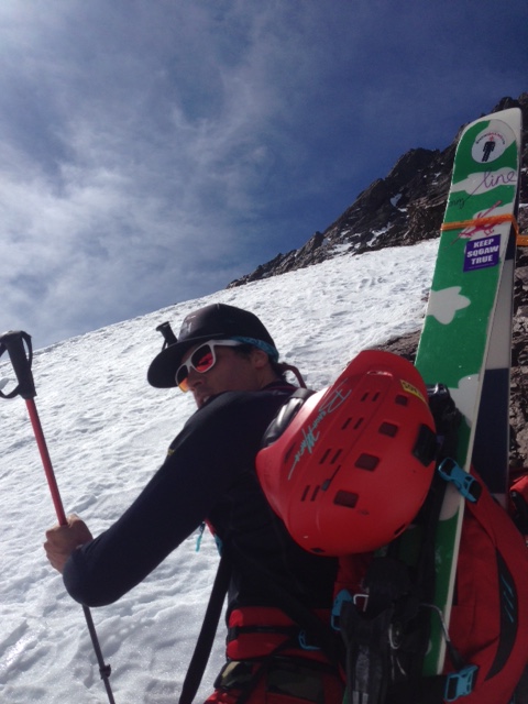 Setting the boot pack up Condor Couloir 