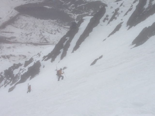 High Alpine above Portillo in dense fog 