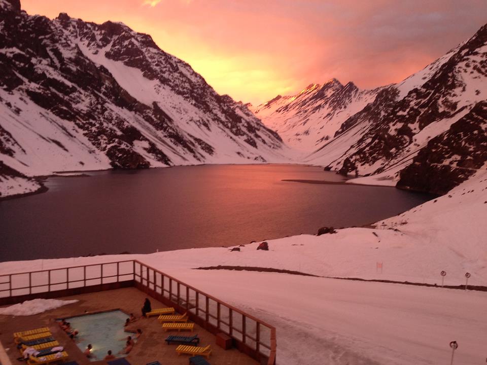 Looking over Inca Lake at the base of Portillo 