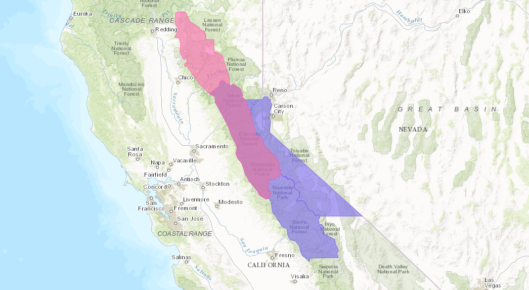 PINK = Winter Storm Warning. PURPLE = Winter Weather Advisory. image: noaa, today