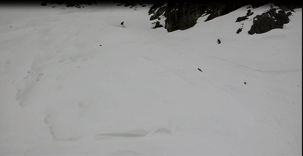 Michael finds near blower pow on the decent. 