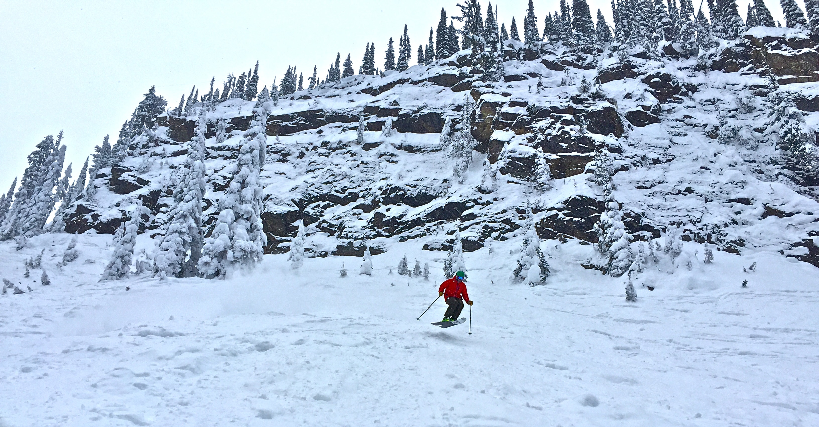 Rudy rips some chopped up pow. PC: Sergei/Snowbrains