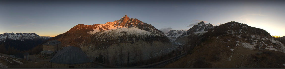 The usually glorious Mer de Glace, the legendary Valle Blanche ski run, looks like a pile of mud right now. Photo: Compagnie du Mont Blanc