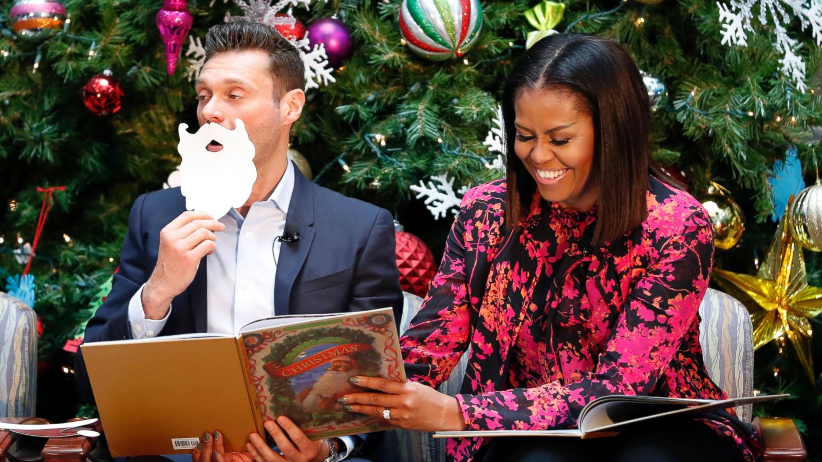 The First Lady with Ryan Seacrest at the event. Photo: ABC News