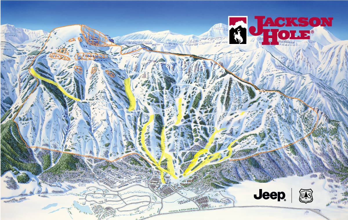 Jackson Hole trail map. Photo: JHMR