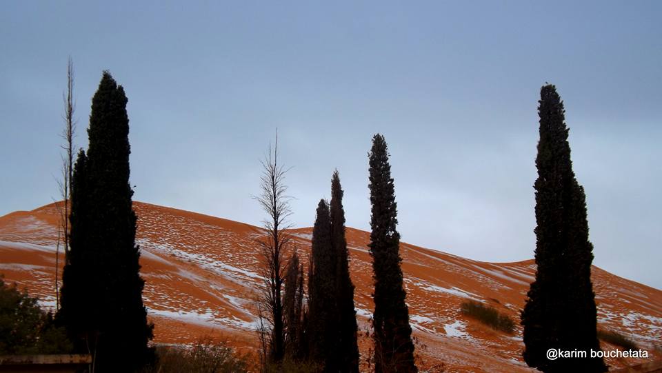 First Sahara Desert Snow In 37 Years // photo: Karim Bouchetata