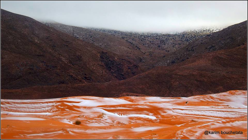 First Sahara Desert Snow In 37 Years // photo: Karim Bouchetata