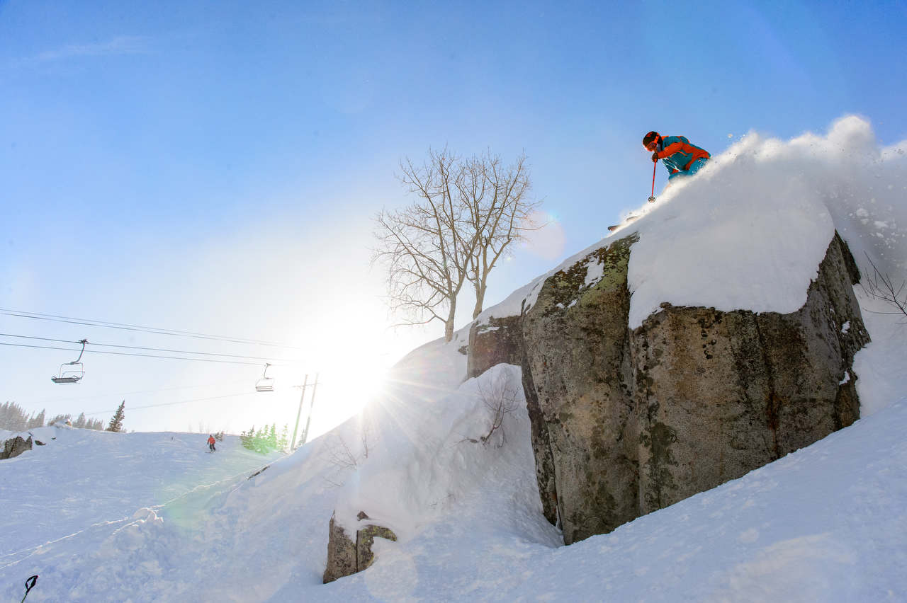 Miles Clark pre cliff drop off the Millicent lift on 12/17/16. photo: court leve