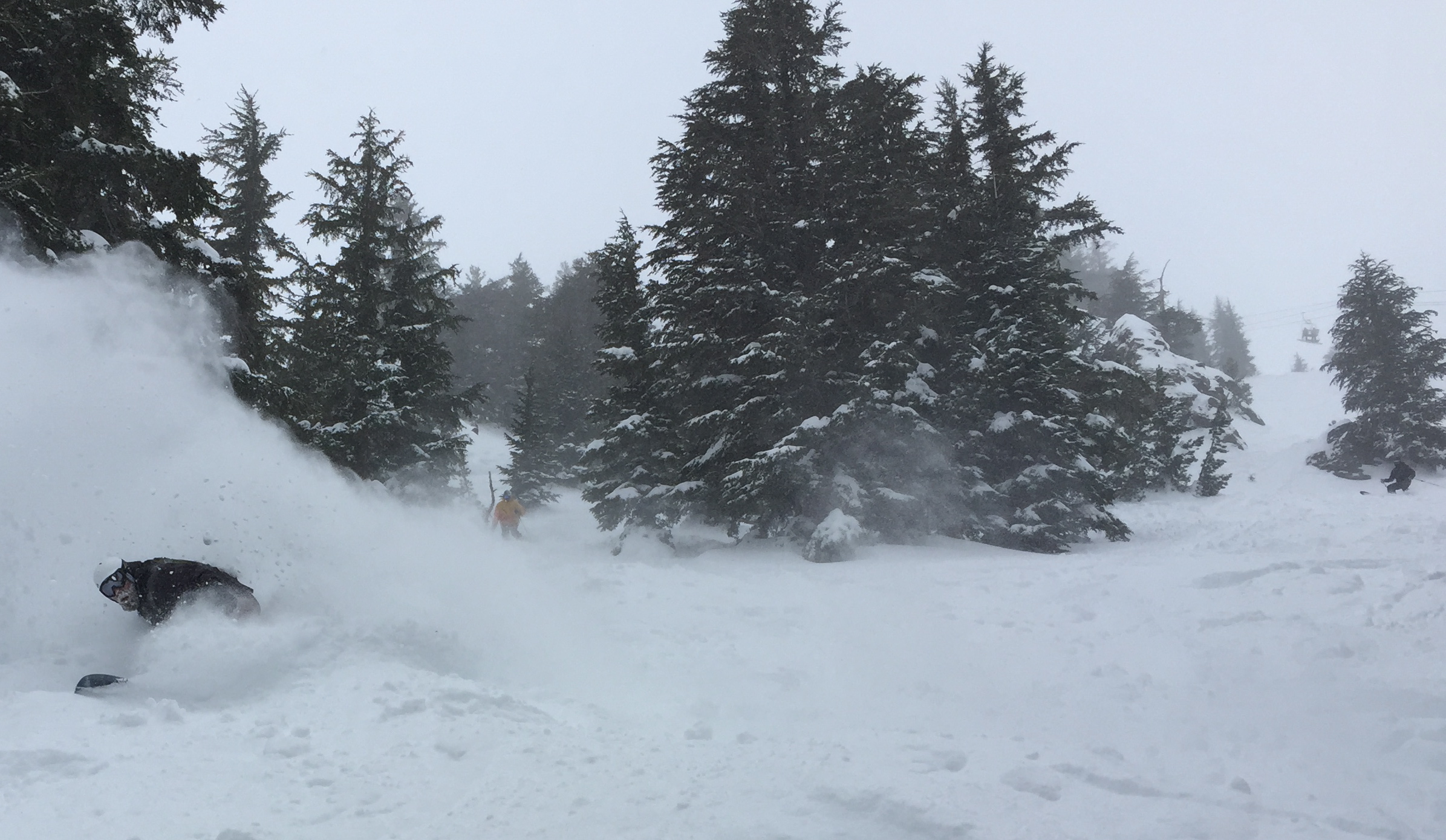 Matt got good turns and everybody else got sprayed. Photo: Angelee Aurillo Jan. 19, 2017