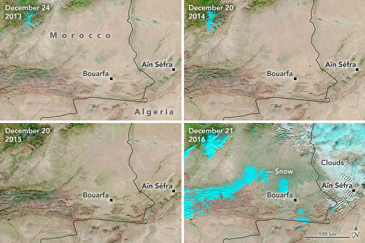 December observations in the Sahara for the last four years. // photo: NASA