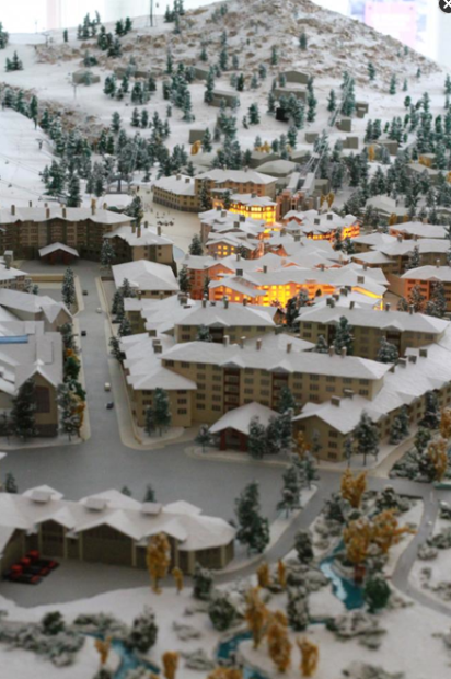 The lit area in this photo shows the current village.  Everything else would be new.  photo:  moonshine ink