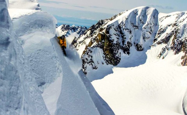 Matt Ward dropping in at Points North Heli in Cordova, AK