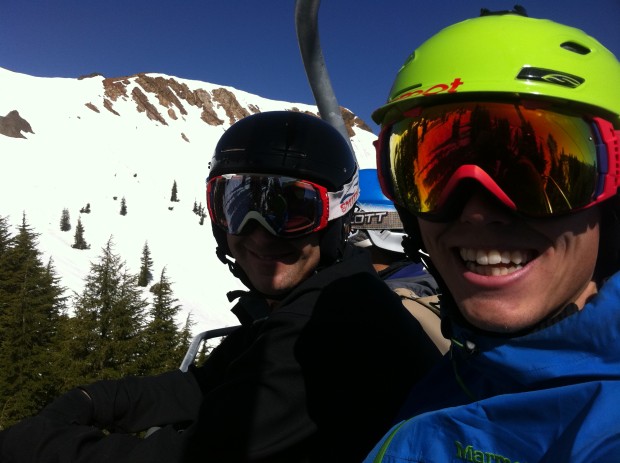 Happy skiers