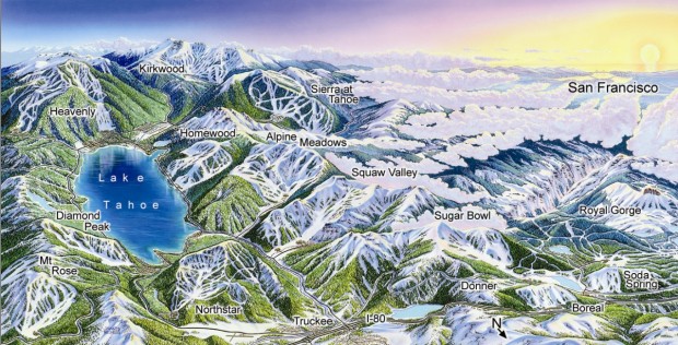 Lake Tahoe Ski Resorts Map