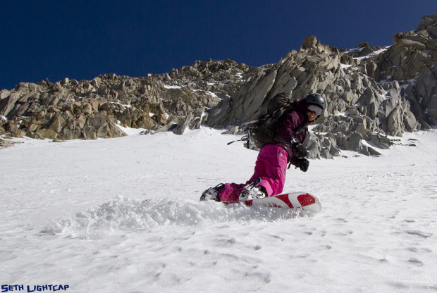 All other aspects are at the mercy of the sun. Allison Lightcap found shallow hot pow in the apron of the Powerhouse chute but no doubt there’s fully ripened corn out there. Get after it before it’s gone!