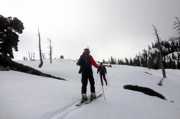 Starting out on the hike over to Alpine, with gloomy weather overhead