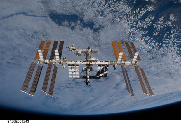 The International space station and some planet