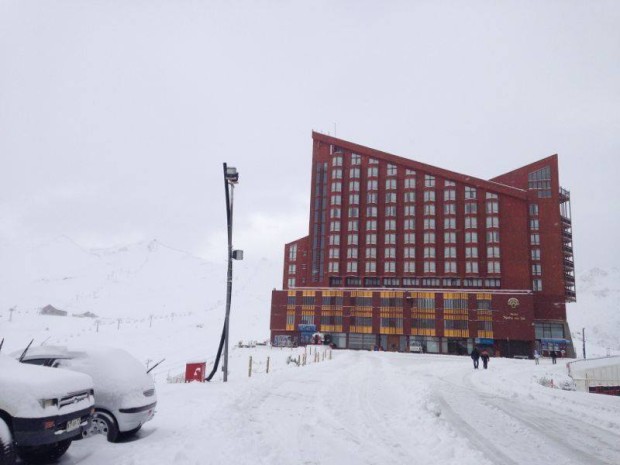 Valle Nevado new snow on cars from Saturday
