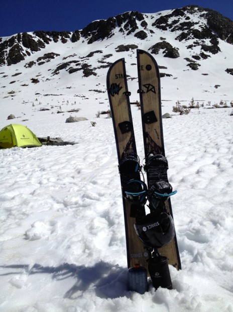 Hanging around during the morning picking lines and waiting for the snow to soften.