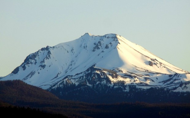 Lassen north face at sunset. Photo: Zeb Blais.