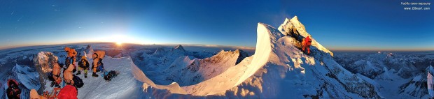 The summit of Mt. Everest