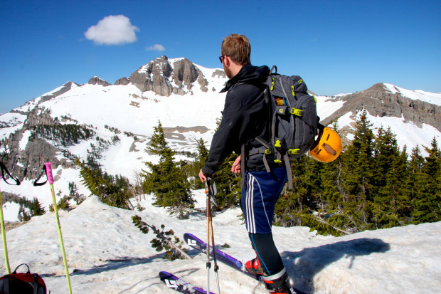 Skiing from the tram at Jackson Hole on June 5th, 2013