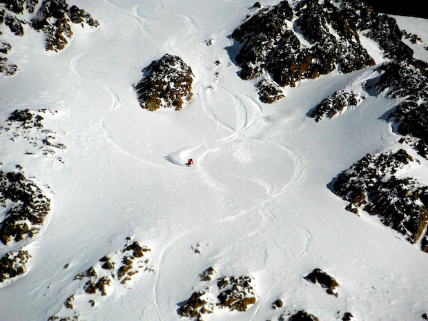 Local ripper in Nubes yesterday with double cloud. photo: snowbrains