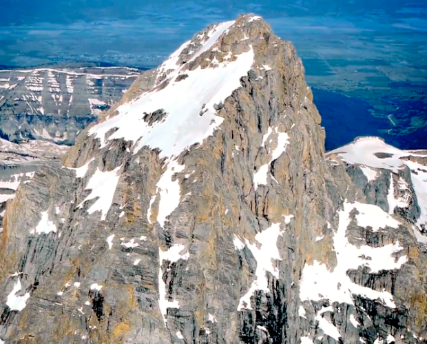 The hanging snowfield above the Otterbody on the Grand Teton, Wyoming.