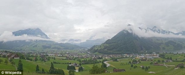 The alps in the area of the accident