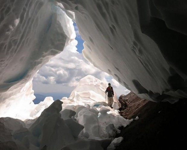 One of the snowboarders took this photo minutes before the collapse.  The man in the image is not the trapped man.  photo:  