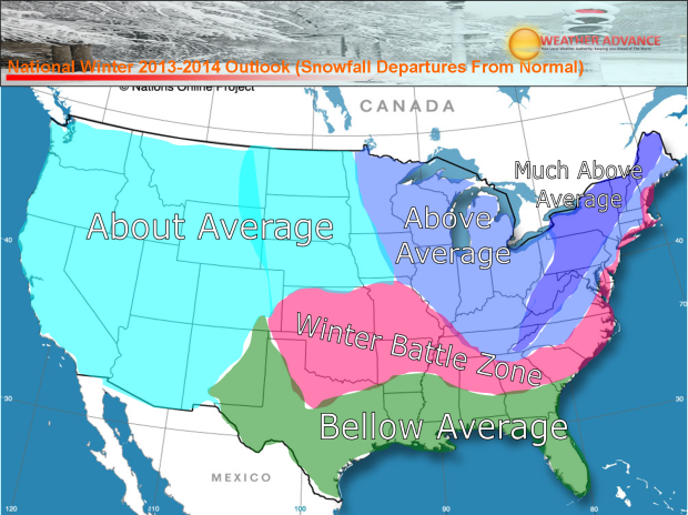 weatheradvance.com winter weather snowfall forecast for 2014