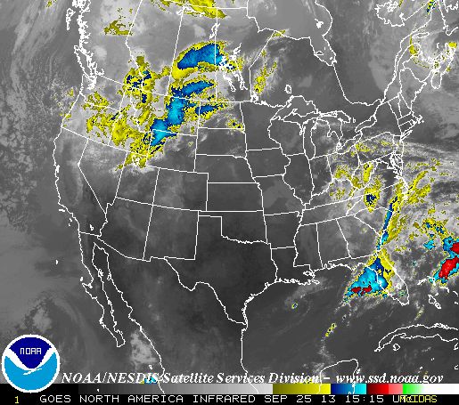 Radar image at 11am MST, September 25, 2013.