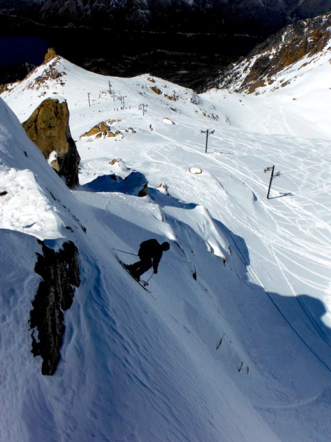 Aussie Joe on the Seth Morrison wall-ride.  Saturday, September 21st, 2013.  photo:  snowbrains.com