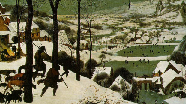 The Little Ice Age brought colder, snowier winters to Europe, starting in about 1550. Many paintings at the time documented the climate change, including Pieter Bruegel's "Hunters in the Snow," painted in 1565.