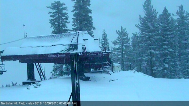 Top of Comstock chair at Northstar today at 8am