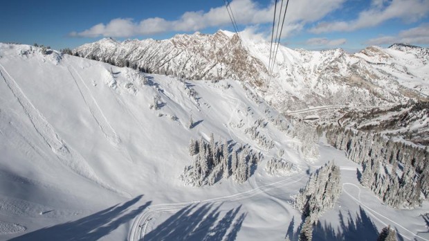 Snowbird, UT. November 17th, 2013.  Snowbird Cirque.