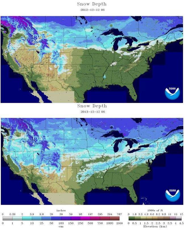 us snow cover map