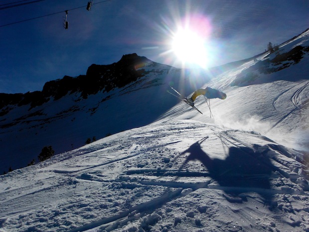 Look at the shadow. It looks like Eric is being levitated by an alien.