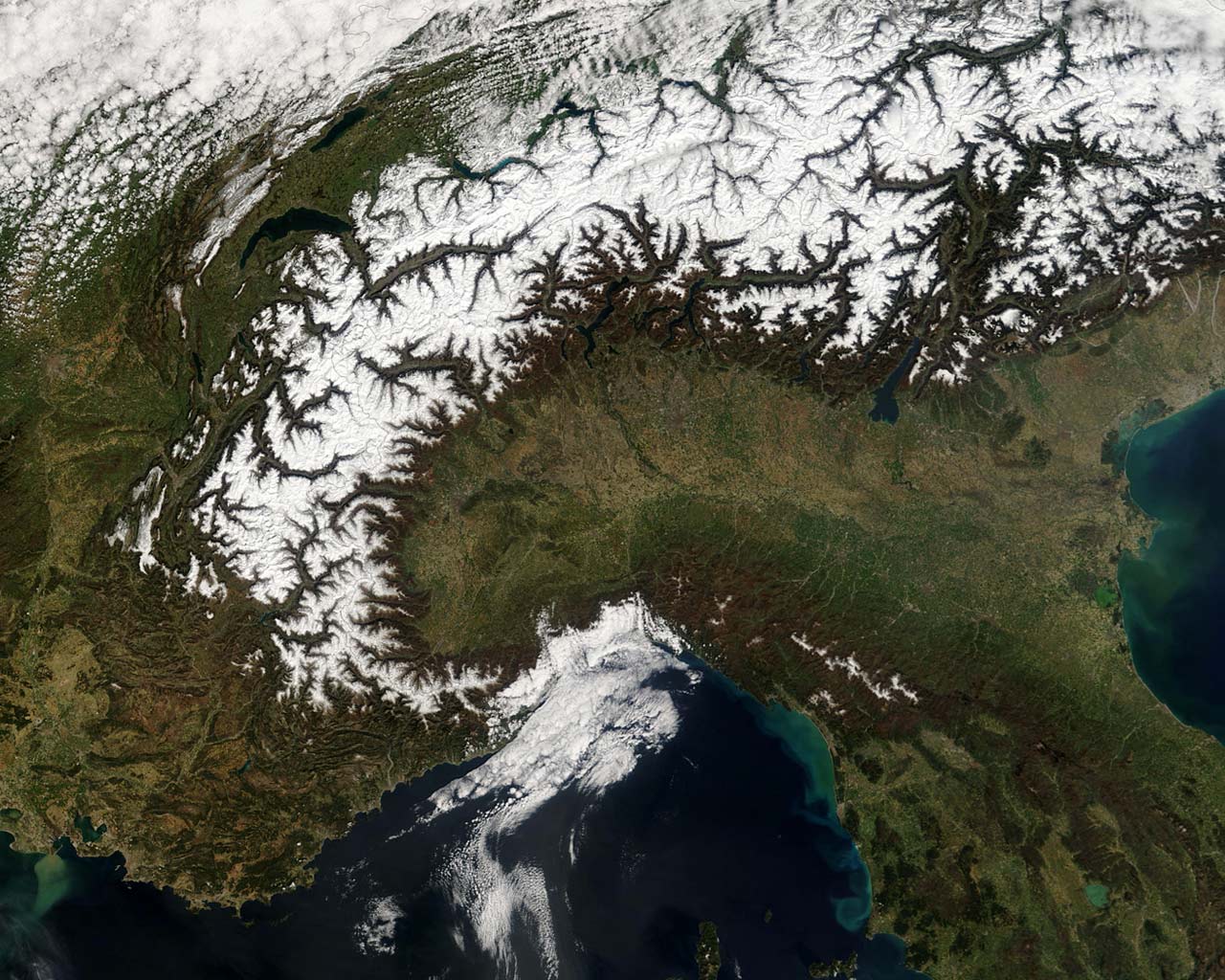 alps from space