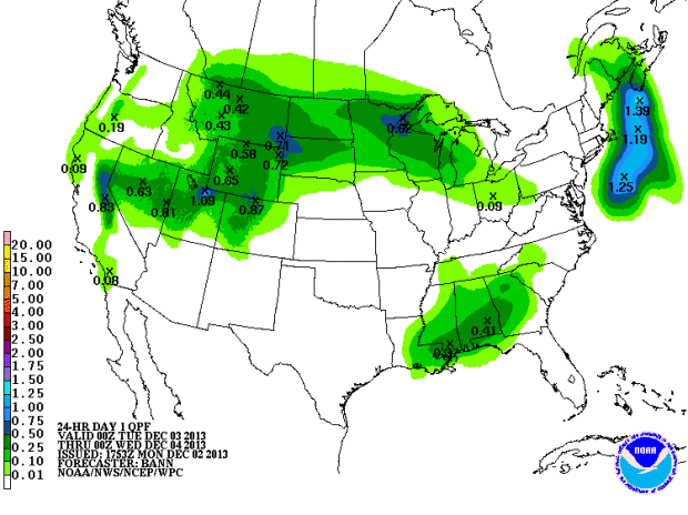 Tahoe is forecasted to received .83 inches of liquid which could translate to a foot of snow up high if its cold enough... 