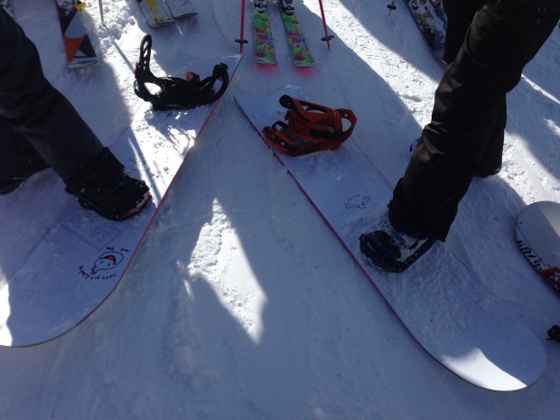 snowboards