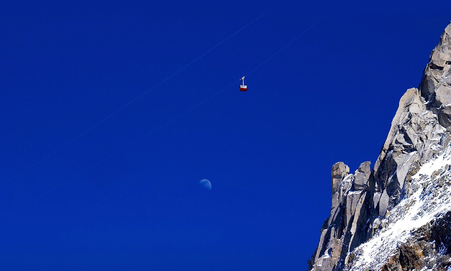 One of the world's scariest lifts is in Aguillle du Midi, Chamonix, France