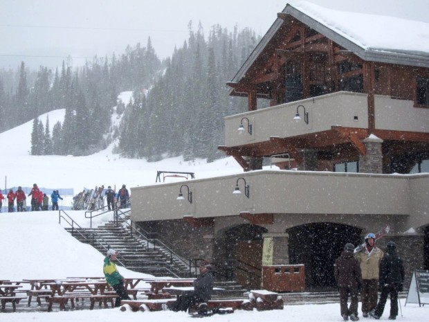 Snowing hard at the base