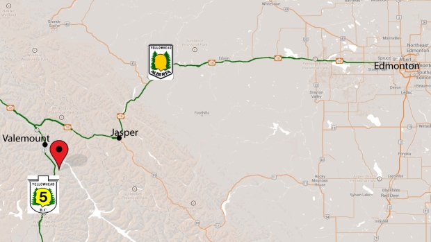 The red dot marks the location of the avalanche fatality. image: cbc