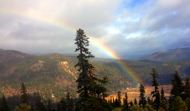 At least Mother Nature brought out a rainbow to brighten the spirits...