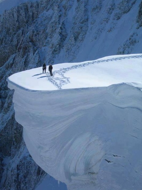 large snow cornice
