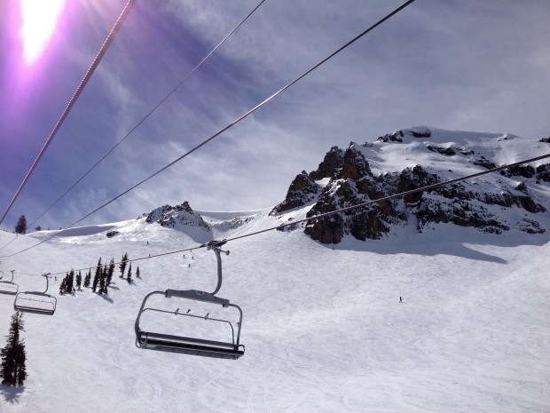The Funnel opened for the first time at Squaw on Friday.  photo:  snowbrains.com